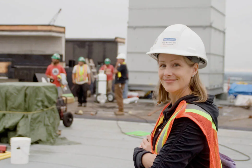 Engineer on site in PPE