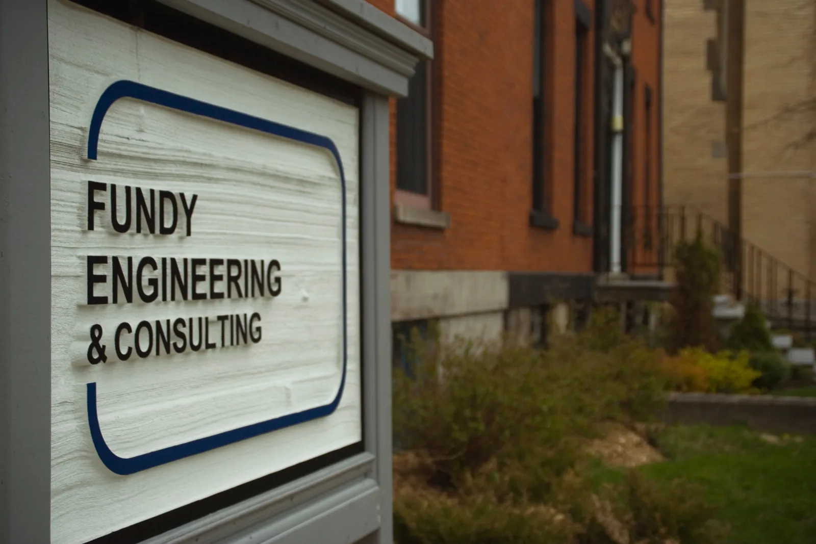 Fundy Engineering sign at 27 Wellington Row